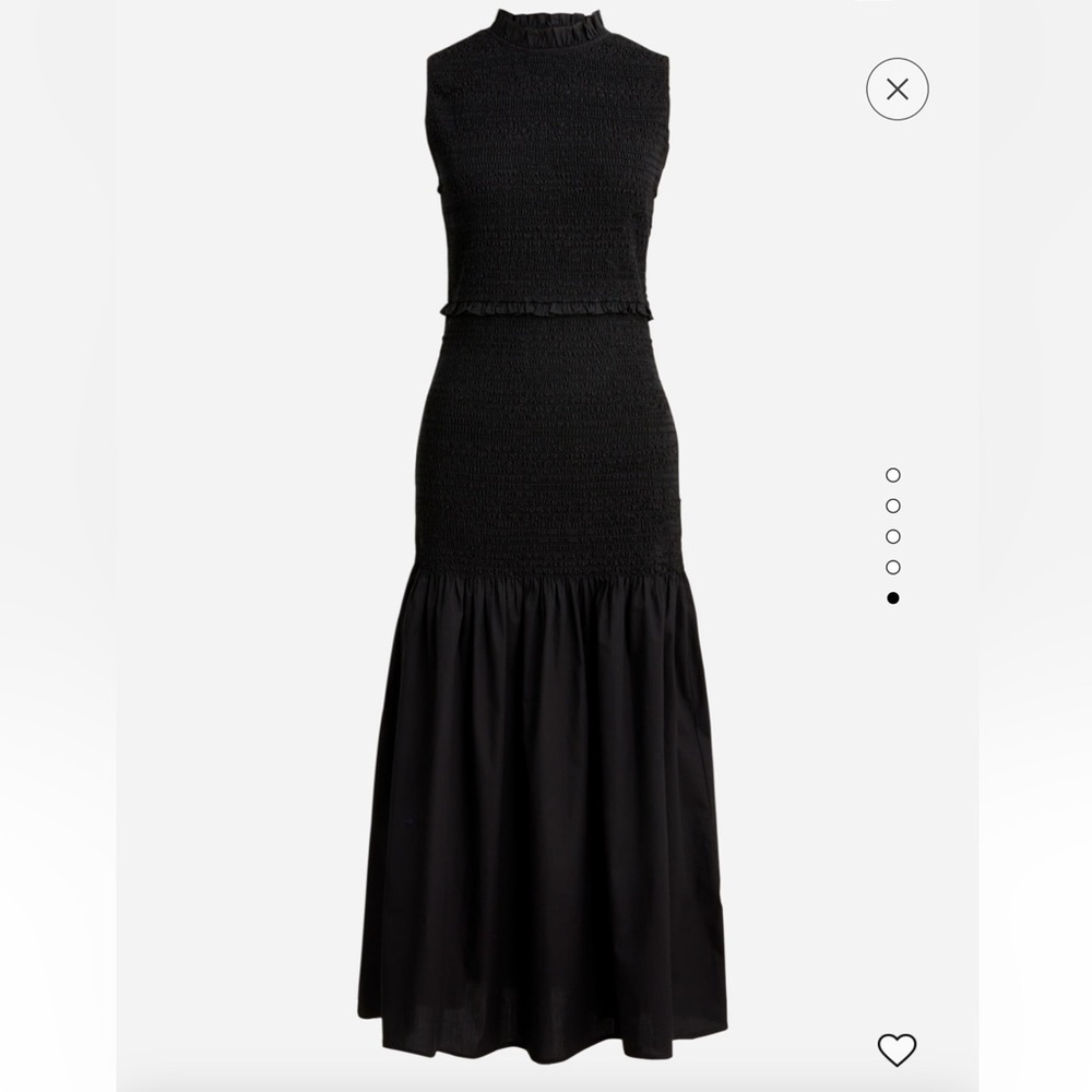 J.CREW BLACK SMOCKED DROP WAIST DRESS